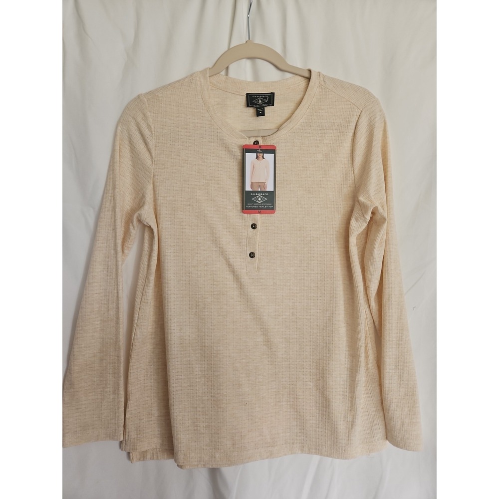 GH Bass & Company Size Medium‎ Textured Henley Top New With Tags